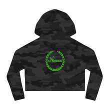 Cargar imagen en el visor de la galería, Nicana Azul Verde Swirl Women’s Cropped Hooded Sweatshirt