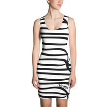 Cargar imagen en el visor de la galería, Nicana Black and White Stripes Dress