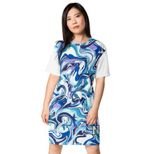 Cargar imagen en el visor de la galería, Nicana Azul Swirl T-shirt Dress