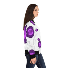 将图片加载到图库查看器,Nicana Planet Purple Women's Bomber Jacket (AOP)