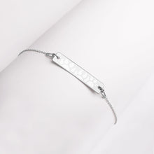 将图片加载到图库查看器,Paw Prints Engraved Silver Bar Chain Bracelet
