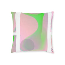 将图片加载到图库查看器,Nicana Rosa y Verde Square Pillow - White Back