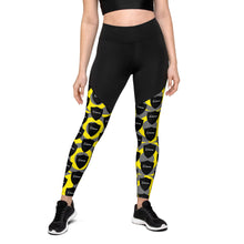 将图片加载到图库查看器,Nicana Shield Black and Yellow Sports Leggings