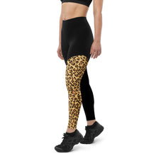 将图片加载到图库查看器,Nicans Leopard/Blk Sports Leggings