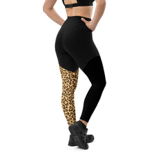 将图片加载到图库查看器,Nicans Leopard/Blk Sports Leggings