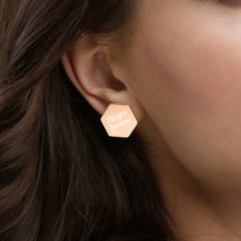 Cargar imagen en el visor de la galería, Royalty Reigns Forever Sterling Silver Hexagon Stud Earrings