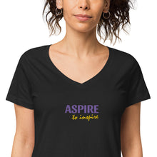 Load image into Gallery viewer, Aspire to Inspire,  Nicana Women’s fitted v-neck t-shirt