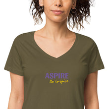 Load image into Gallery viewer, Aspire to Inspire,  Nicana Women’s fitted v-neck t-shirt