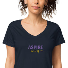 Load image into Gallery viewer, Aspire to Inspire,  Nicana Women’s fitted v-neck t-shirt