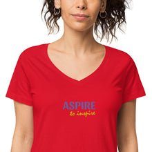 Load image into Gallery viewer, Aspire to Inspire,  Nicana Women’s fitted v-neck t-shirt