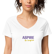 Load image into Gallery viewer, Aspire to Inspire,  Nicana Women’s fitted v-neck t-shirt