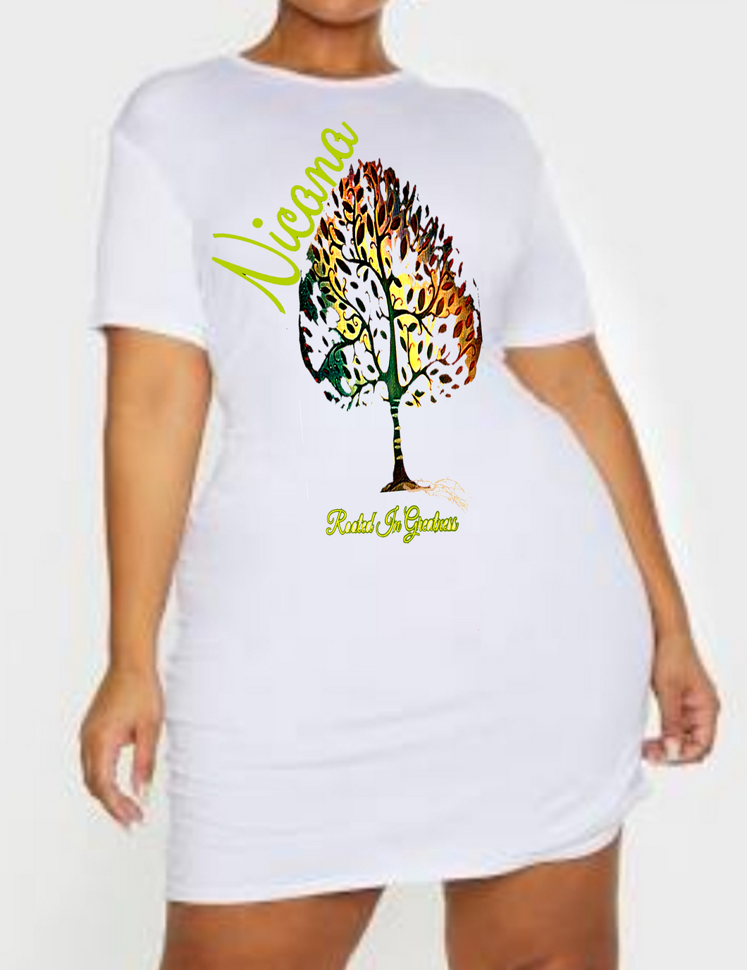 Rooted in Greatness Plus T Shirt  Dress Short
