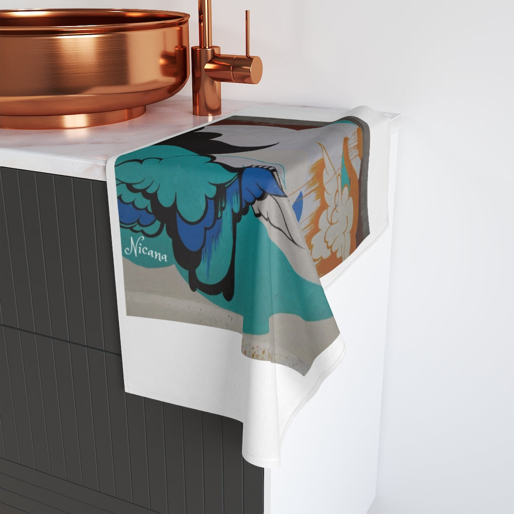 Nicana Graffiti White Hand Towel