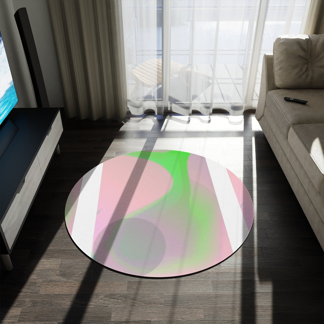 Nicana Rosa y Verde Round Rug