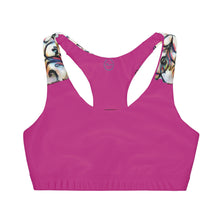 Load image into Gallery viewer, Girls&#39; Pink Petals Double Lined Seamless Sports Bra
