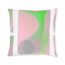 将图片加载到图库查看器，Nicana Rosa y Verde Square Pillow - White Back
