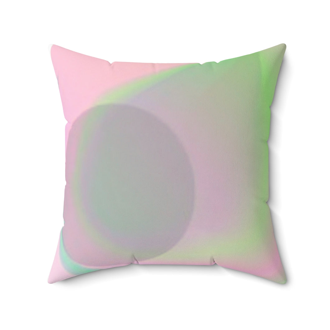 Nicana Rosa y Verde Spun Polyester Square Pillow