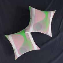 将图片加载到图库查看器，Nicana Rosa y Verde Square Pillow - White Back
