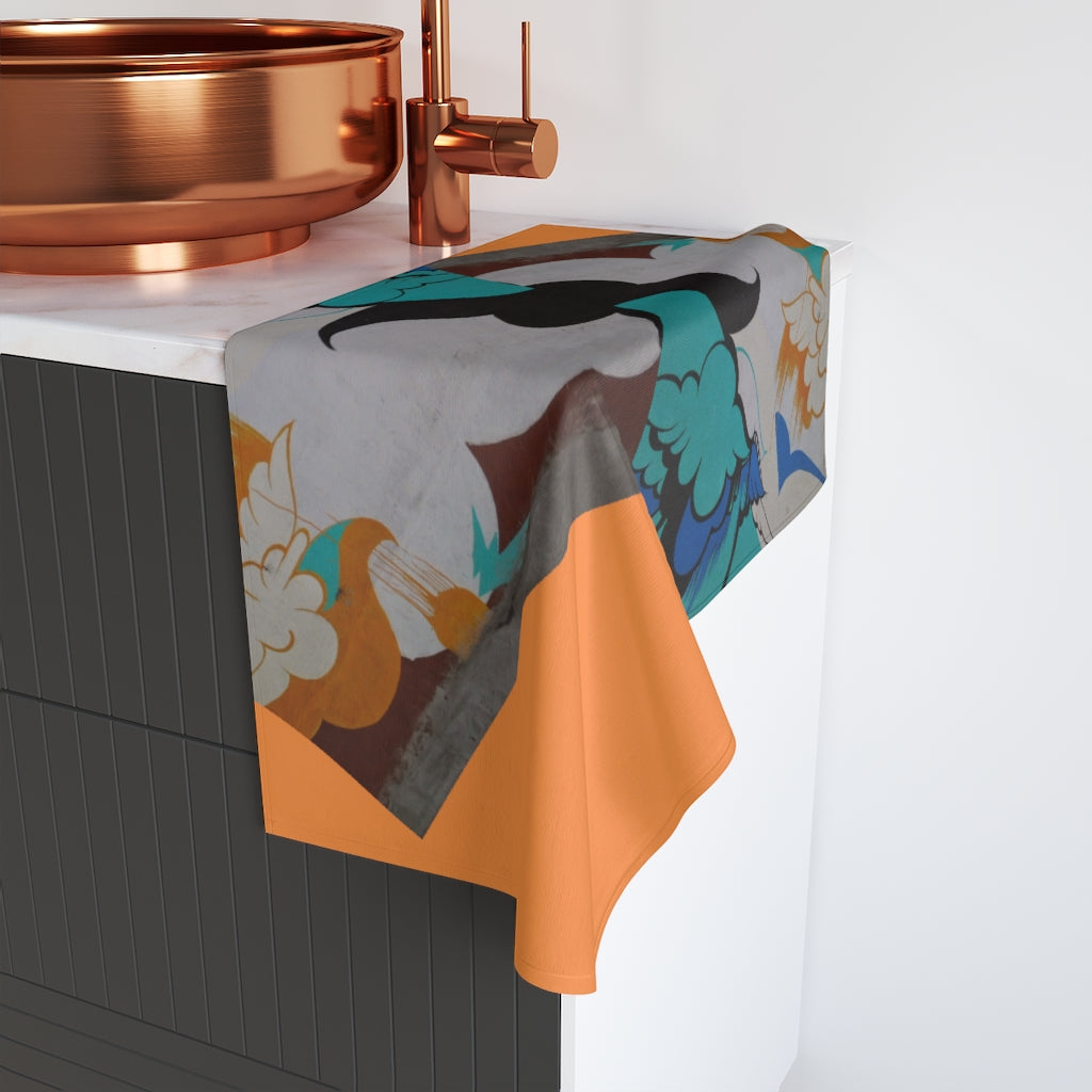 Nicana Graffiti Orange Hand Towel