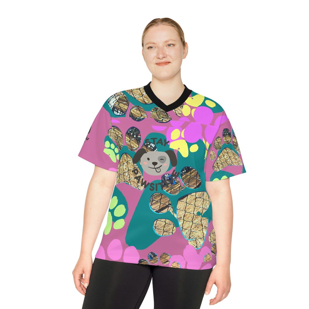 Nicana Stay Pawsitive. Unisex Football Jersey