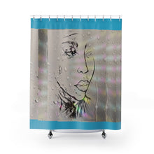 将图片加载到图库查看器，Nicana Queen Turquoise Shower Curtains
