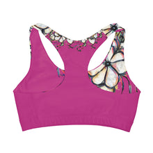 Load image into Gallery viewer, Girls&#39; Pink Petals Double Lined Seamless Sports Bra
