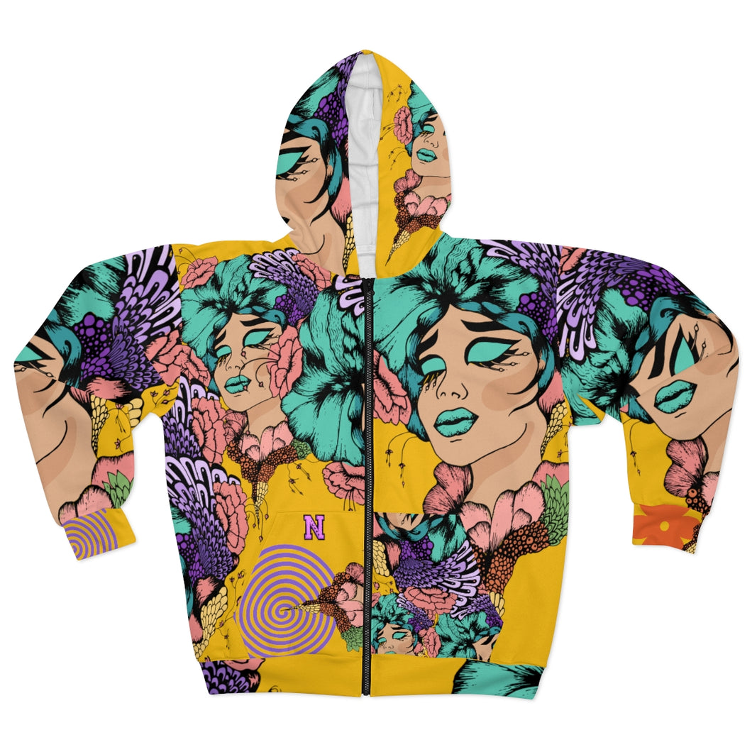 Nicana Caribbean Comic View Unisex Zip Hoodie