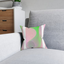 将图片加载到图库查看器，Nicana Rosa y Verde Square Pillow - White Back
