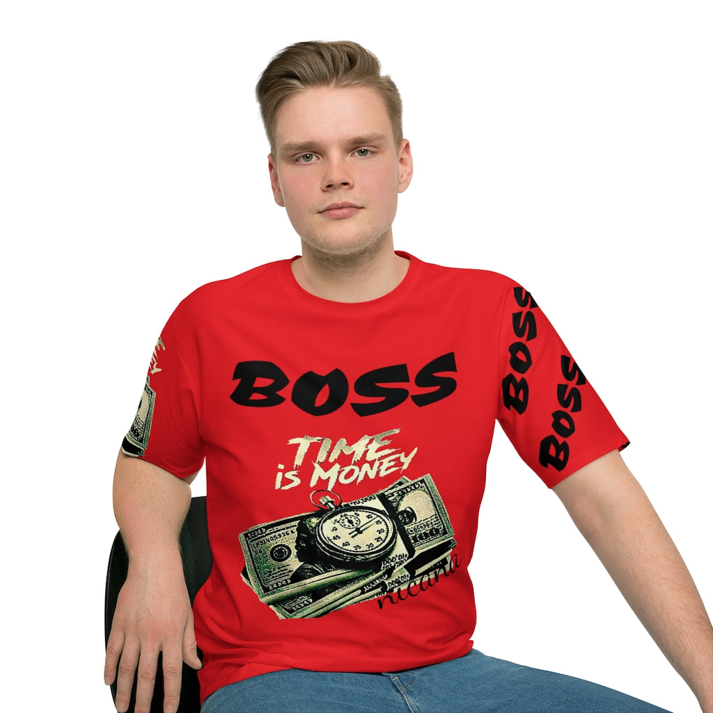 Nicana Boss Men's Loose T-shirt-Red