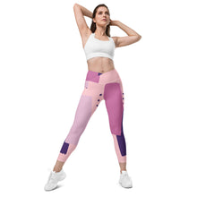 Cargar imagen en el visor de la galería, Nicana  Pretty in Pink Crossover leggings with pockets (plus sizes available)
