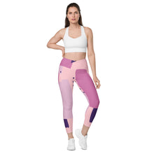 Cargar imagen en el visor de la galería, Nicana  Pretty in Pink Crossover leggings with pockets (plus sizes available)
