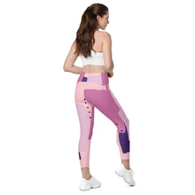 Cargar imagen en el visor de la galería, Nicana  Pretty in Pink Crossover leggings with pockets (plus sizes available)
