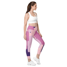 Charger l&#39;image dans la galerie, Nicana  Pretty in Pink Crossover leggings with pockets (plus sizes available)
