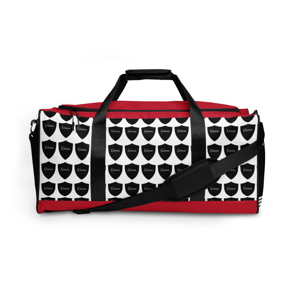 Nicana Shield Red, White and Black Duffle bag