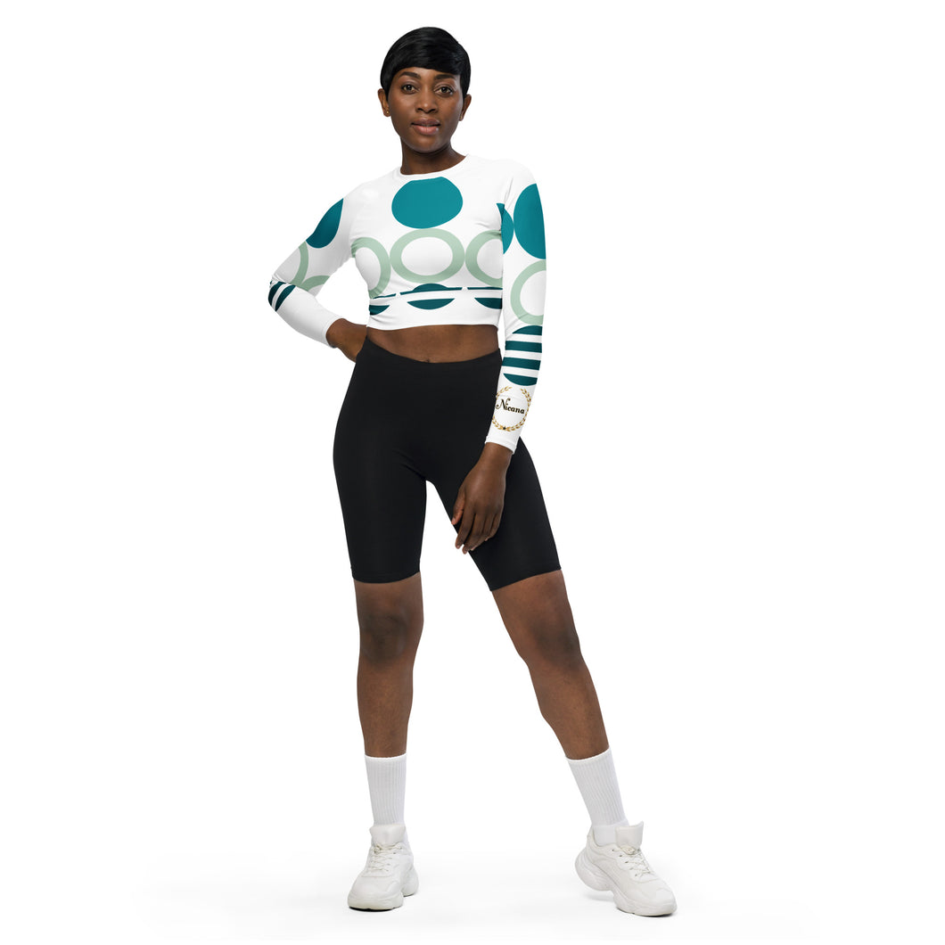 Nicana circles long-sleeve crop top