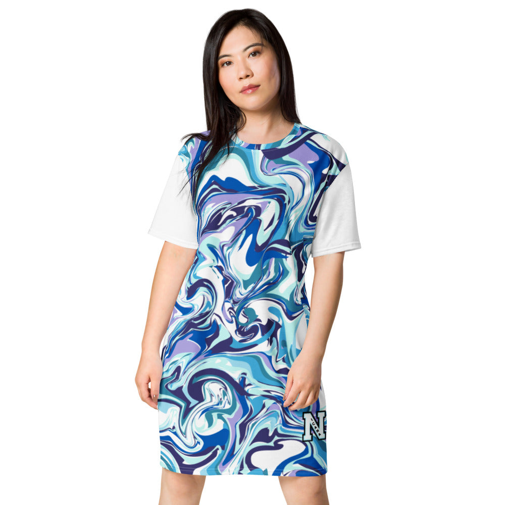 Nicana Azul Swirl T-shirt Dress