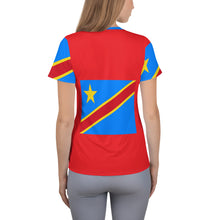 将图片加载到图库查看器，Democratic Republic of The Congo Women&#39;s Athletic T-shirt
