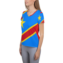 Cargar imagen en el visor de la galería, Democratic Republic of The Congo Women&#39;s Athletic T-shirt
