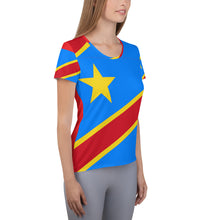 Carica l&#39;immagine nel visualizzatore di Gallery, Democratic Republic of The Congo Women&#39;s Athletic T-shirt
