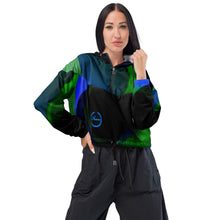 将图片加载到图库查看器，Nicana Azul Verde Swirl Women’s cropped windbreaker
