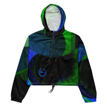 Load image into Gallery viewer, Nicana Azul Verde Swirl Women’s cropped windbreaker
