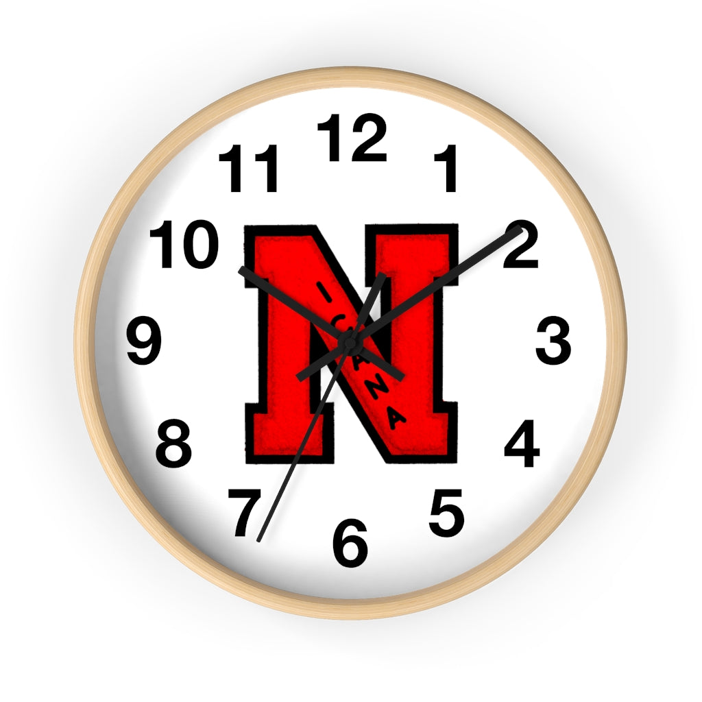 Nicana Lettermen Red Wall clock