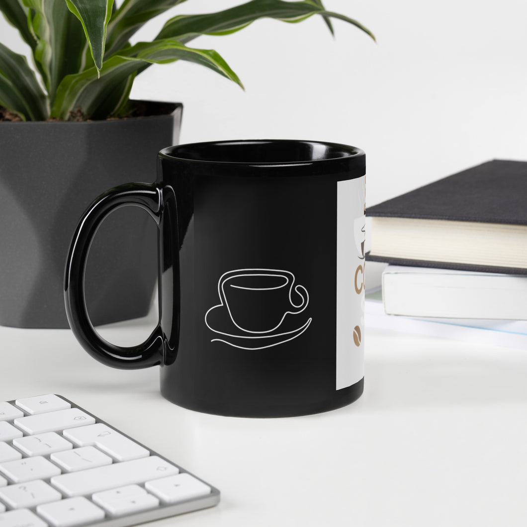 Nicana Coffee Shop Black Glossy Mug