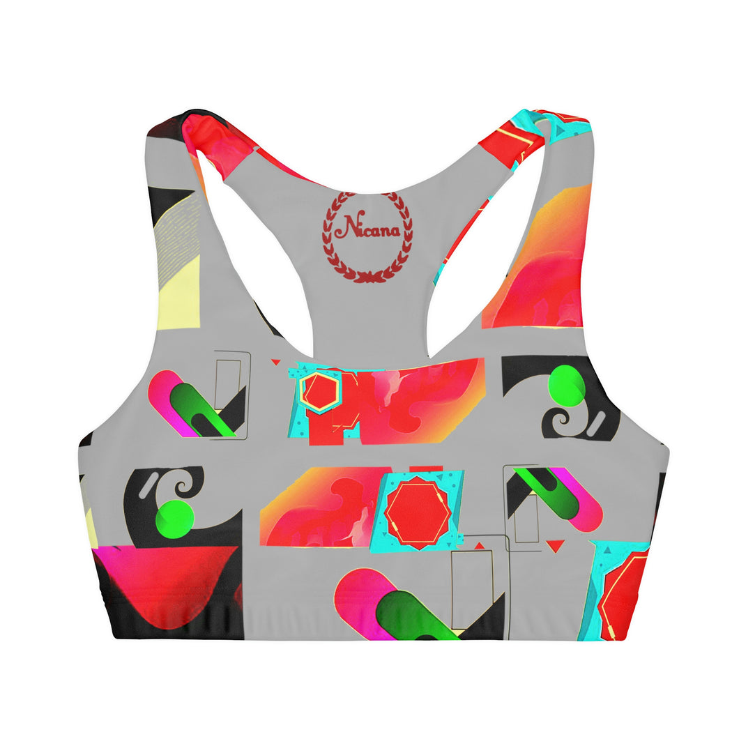 Nicana Color Block Girls' Double Lined Seamless Sports Bra