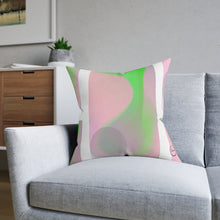 将图片加载到图库查看器，Nicana Rosa y Verde Square Pillow - White Back
