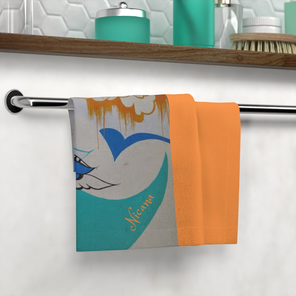 Nicana Graffiti Orange Face Towel