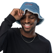 Load image into Gallery viewer, Escape the Ordinary Nicana Distressed denim bucket hat
