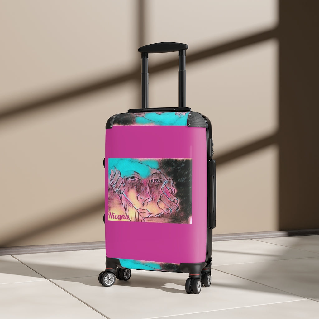 Nicana Triple Peek-a-boo Pink Suitcase