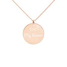 Load image into Gallery viewer, My Queen Nicana Engraved Silver Disc Necklace
