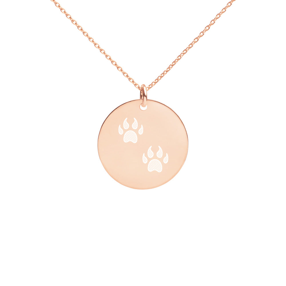 Paw Prints Engraved Disc Nicana Necklace
